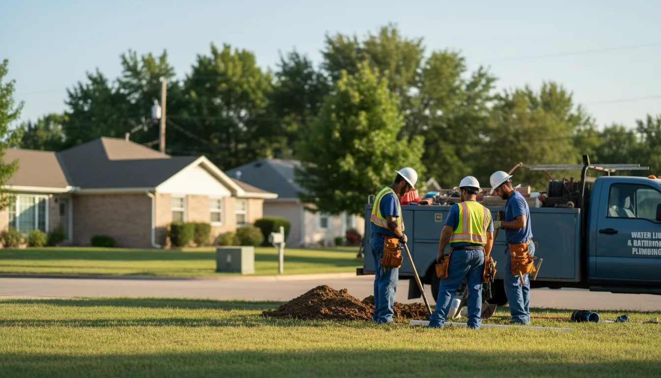 Residential water line and bathroom plumbing service in Omro, WI